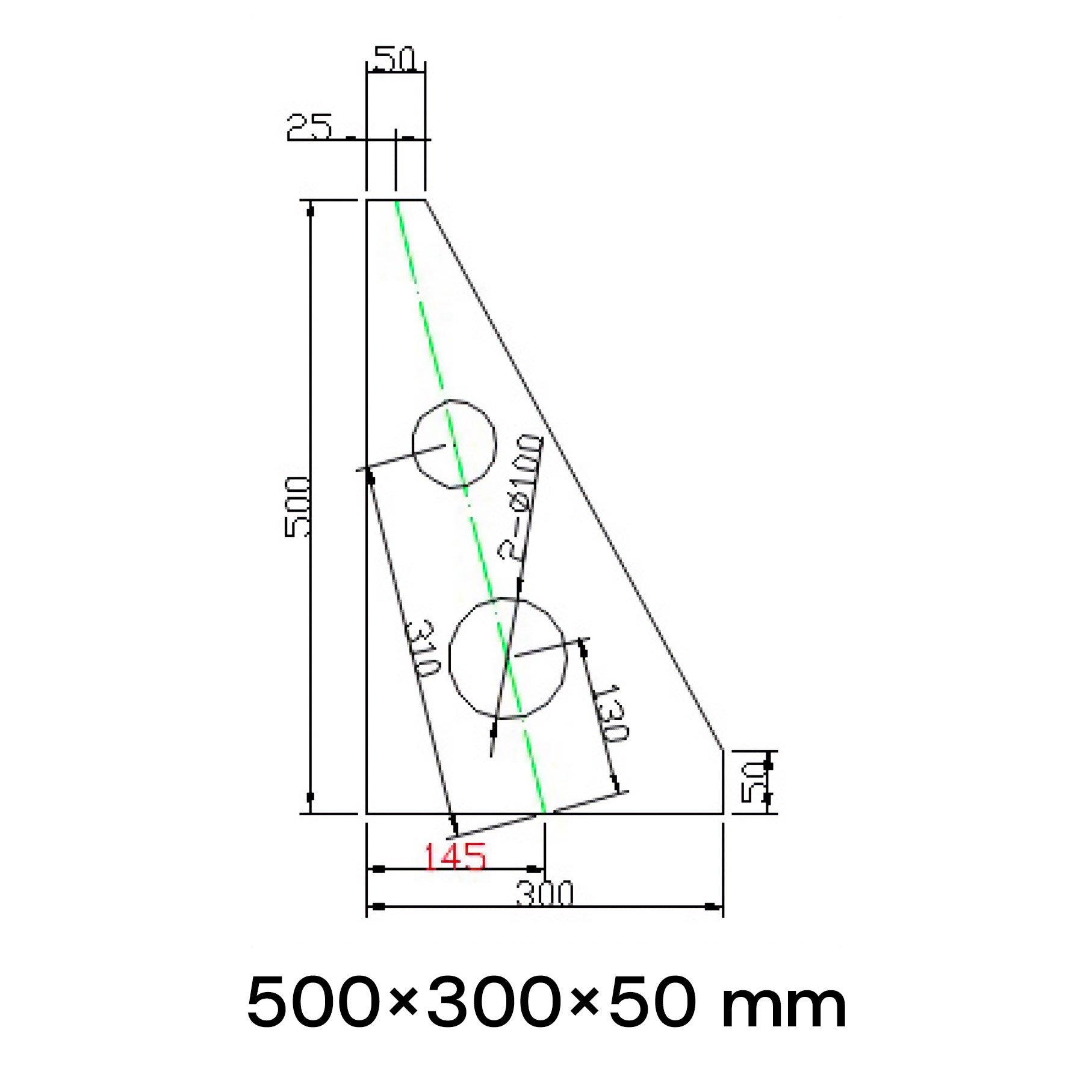 Zeichnung Granitwinkel 500x300x50 mm