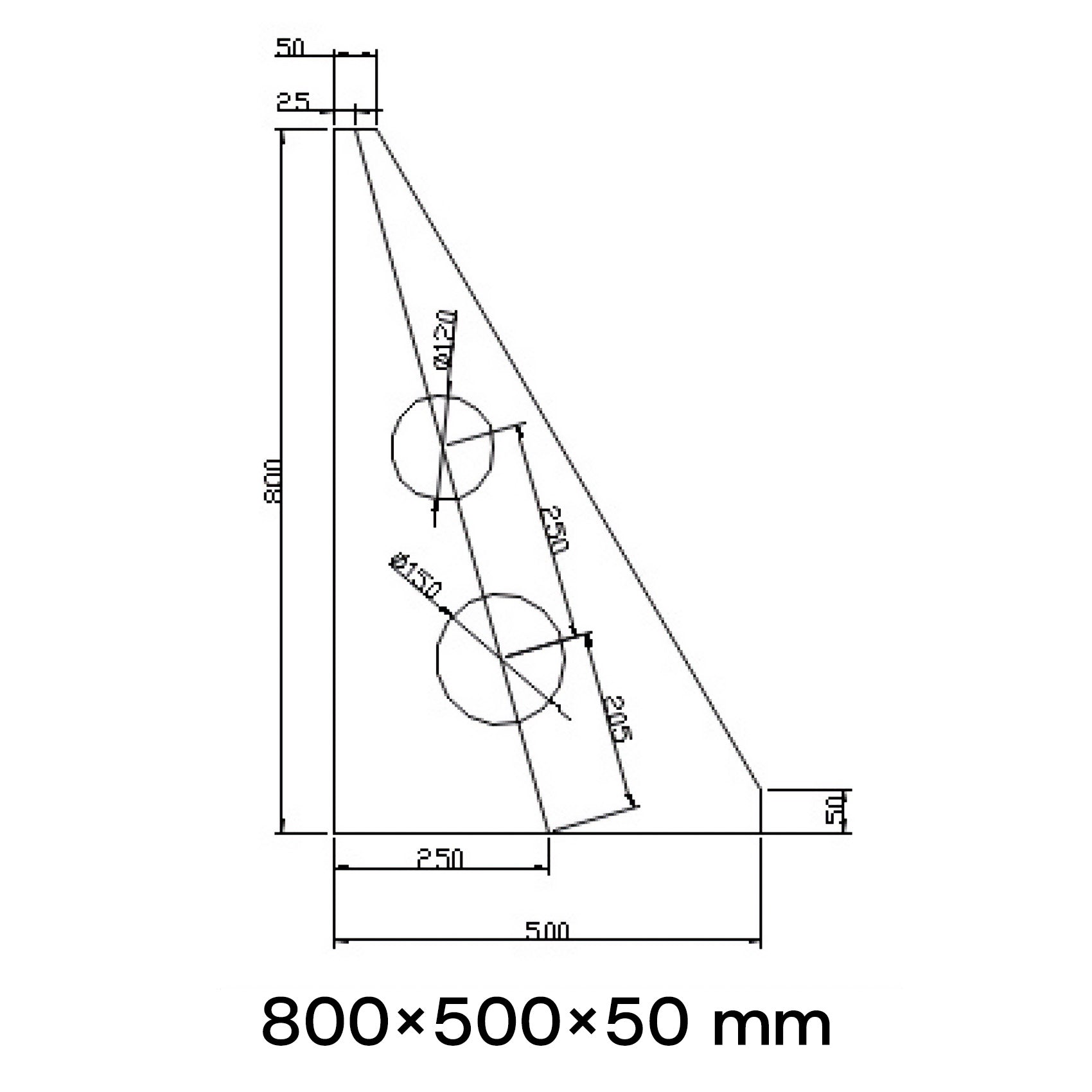 Zeichnung Granitwinkel 800x500x50 mm