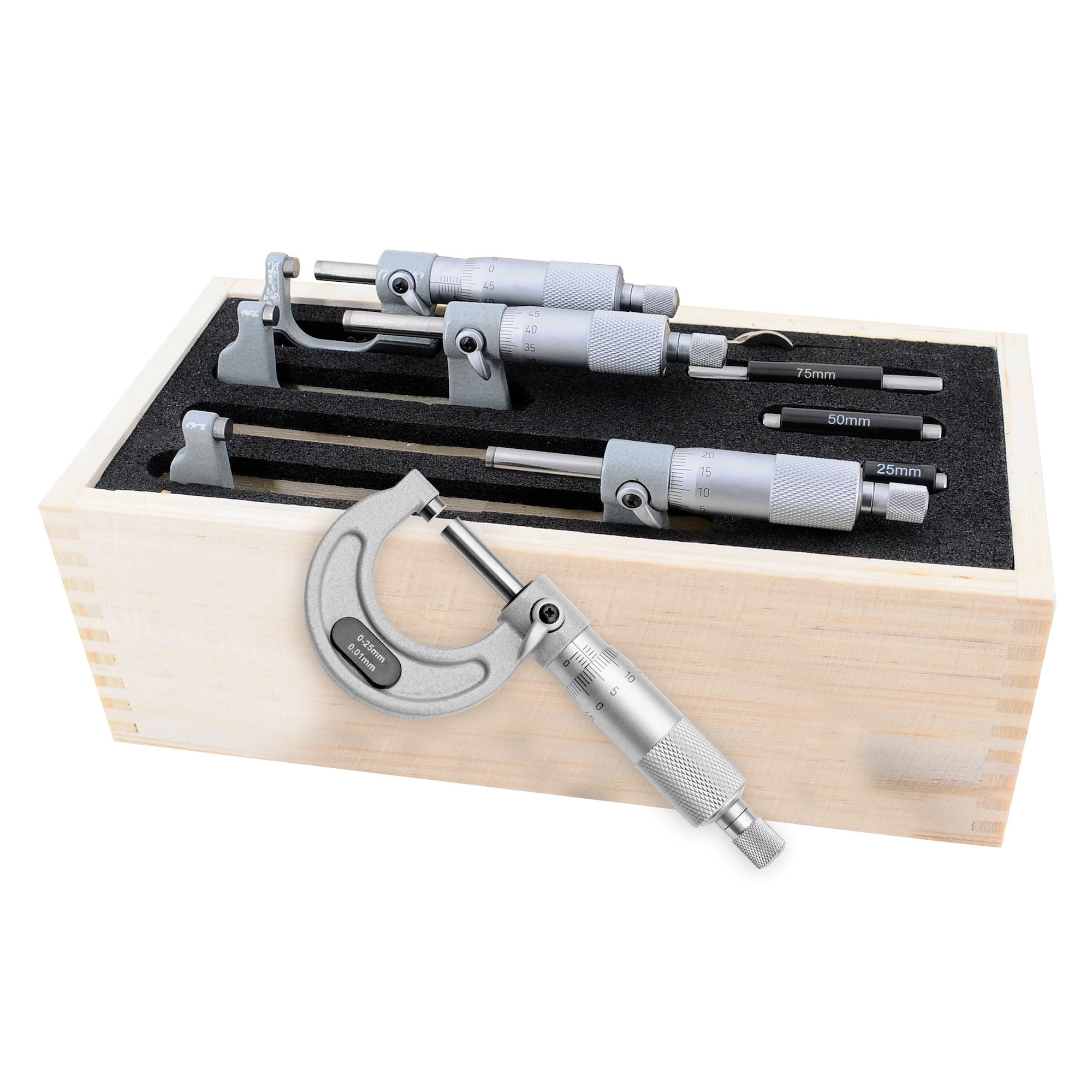 Bügelmessschrauben-Satz analog 0,01 mm
