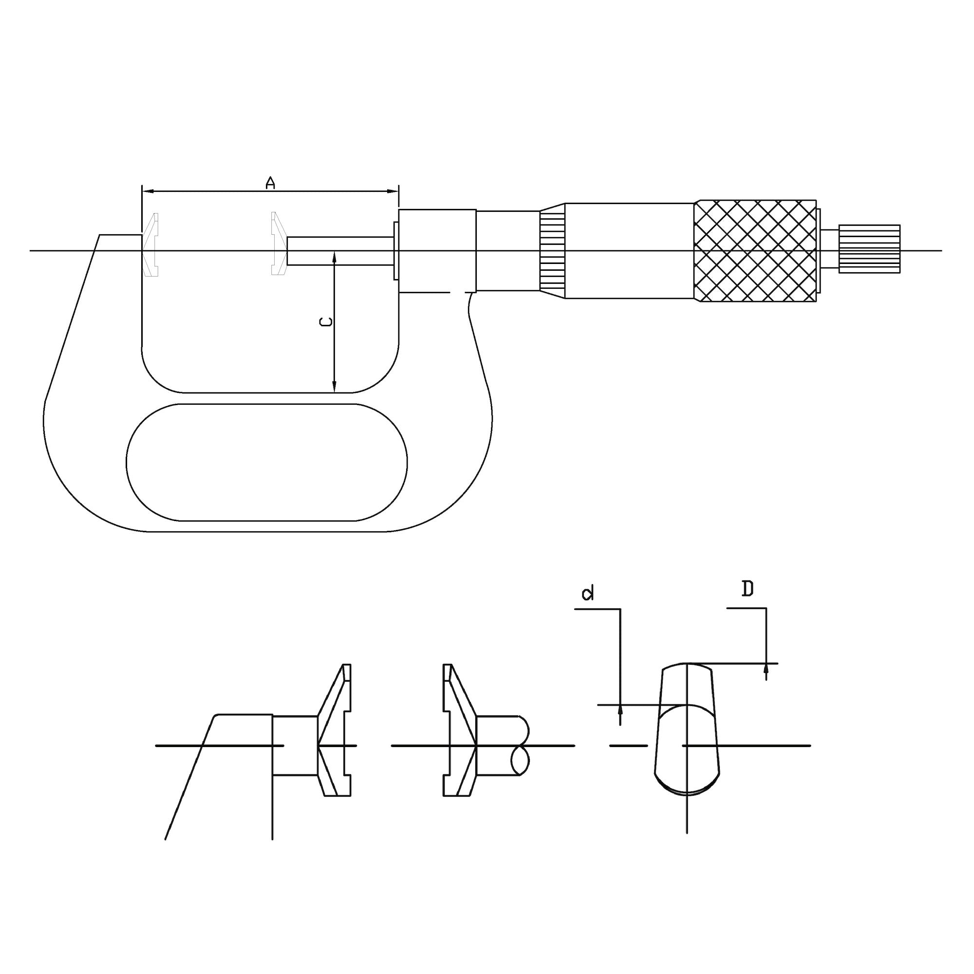 Bügelmessschrauben mit Schnäbeln