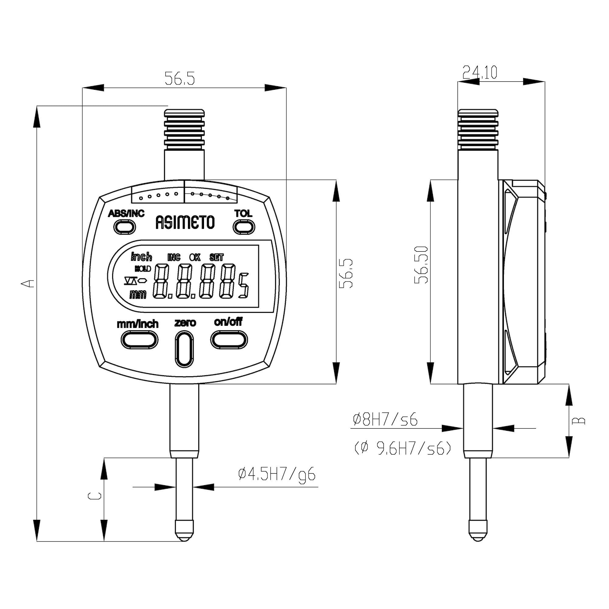 Digitale Messuhr Zeichnung