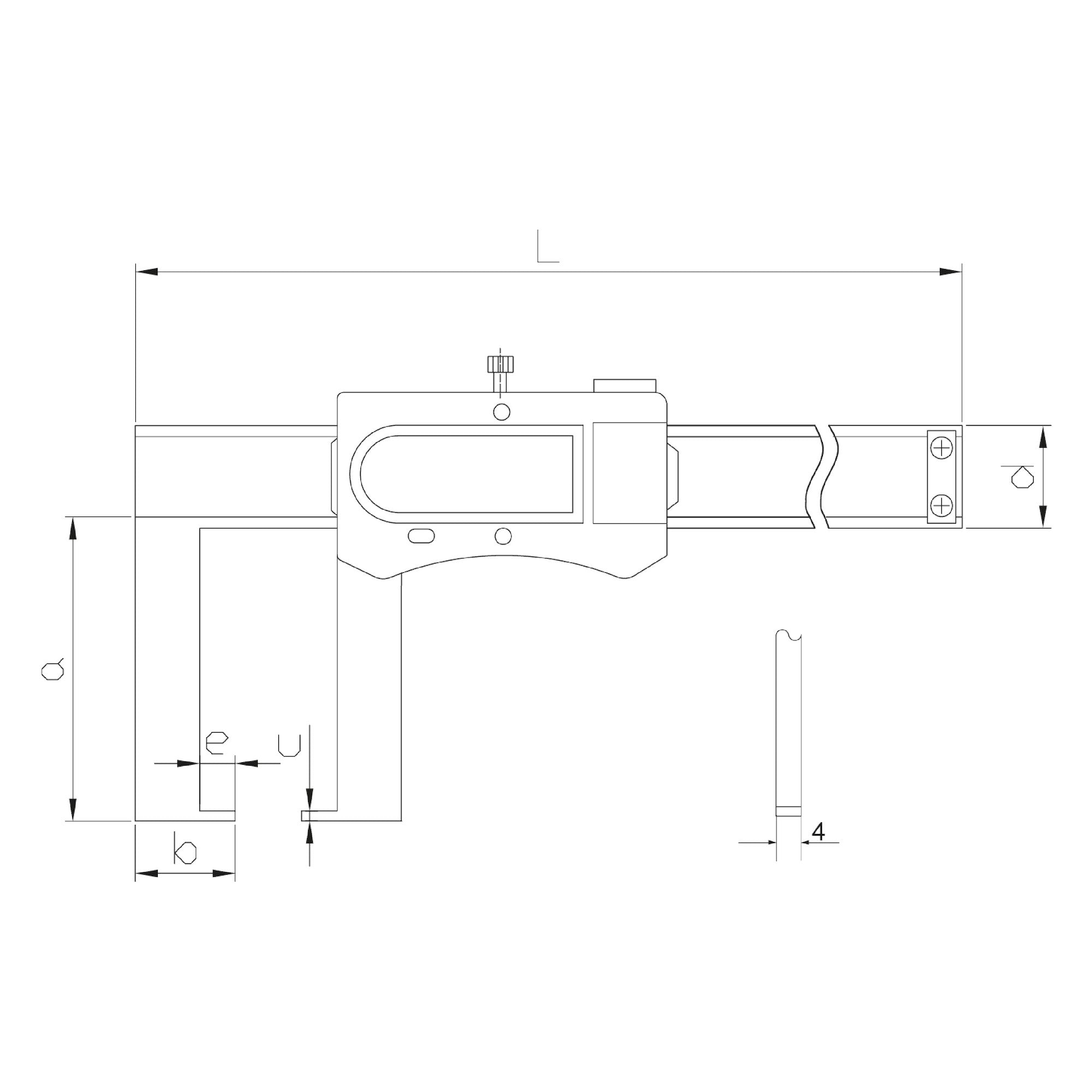 Digitaler Messschieber für Außennuten