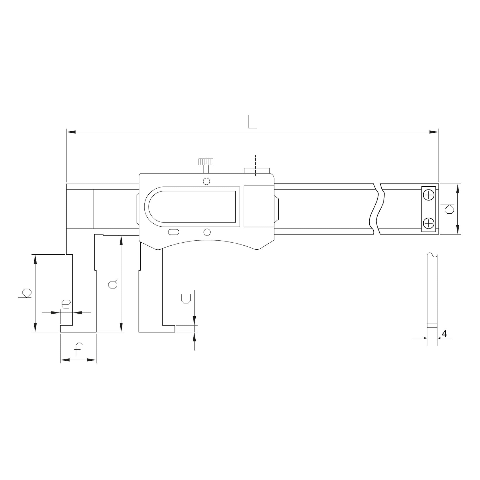 Digitaler Messschieber für Innennuten