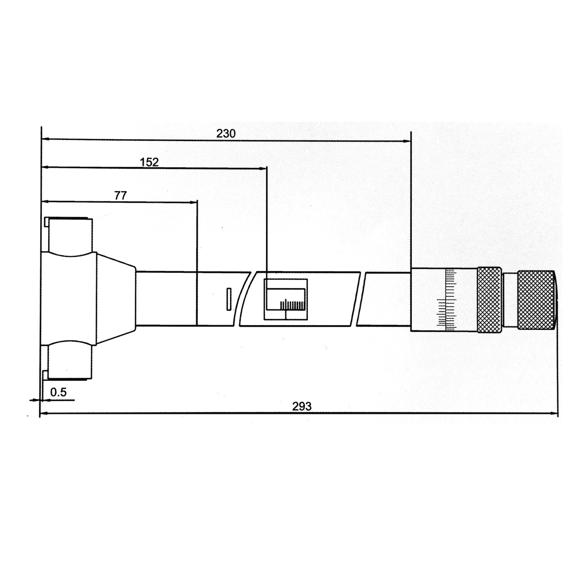 Dreipunkt-Innenmikrometer analog