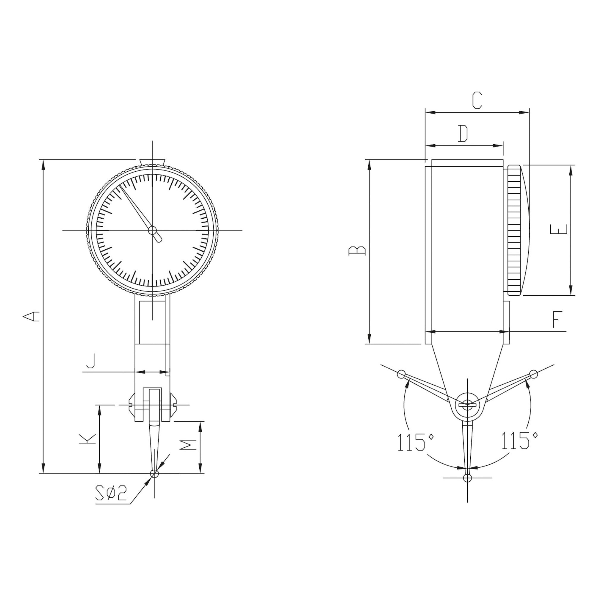 Fühlhebelmessgerät Zeichnung
