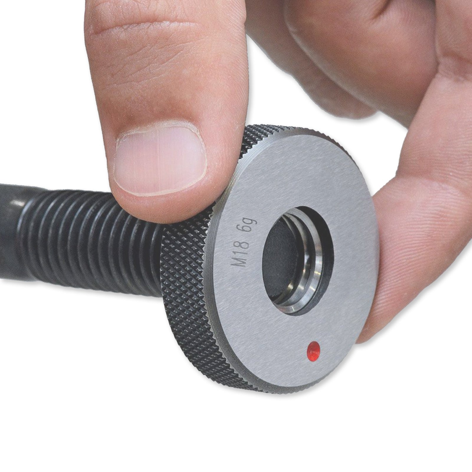 Prüfung eines Gewindes mit einem Gewinde-Lehrring, Ausschussseite