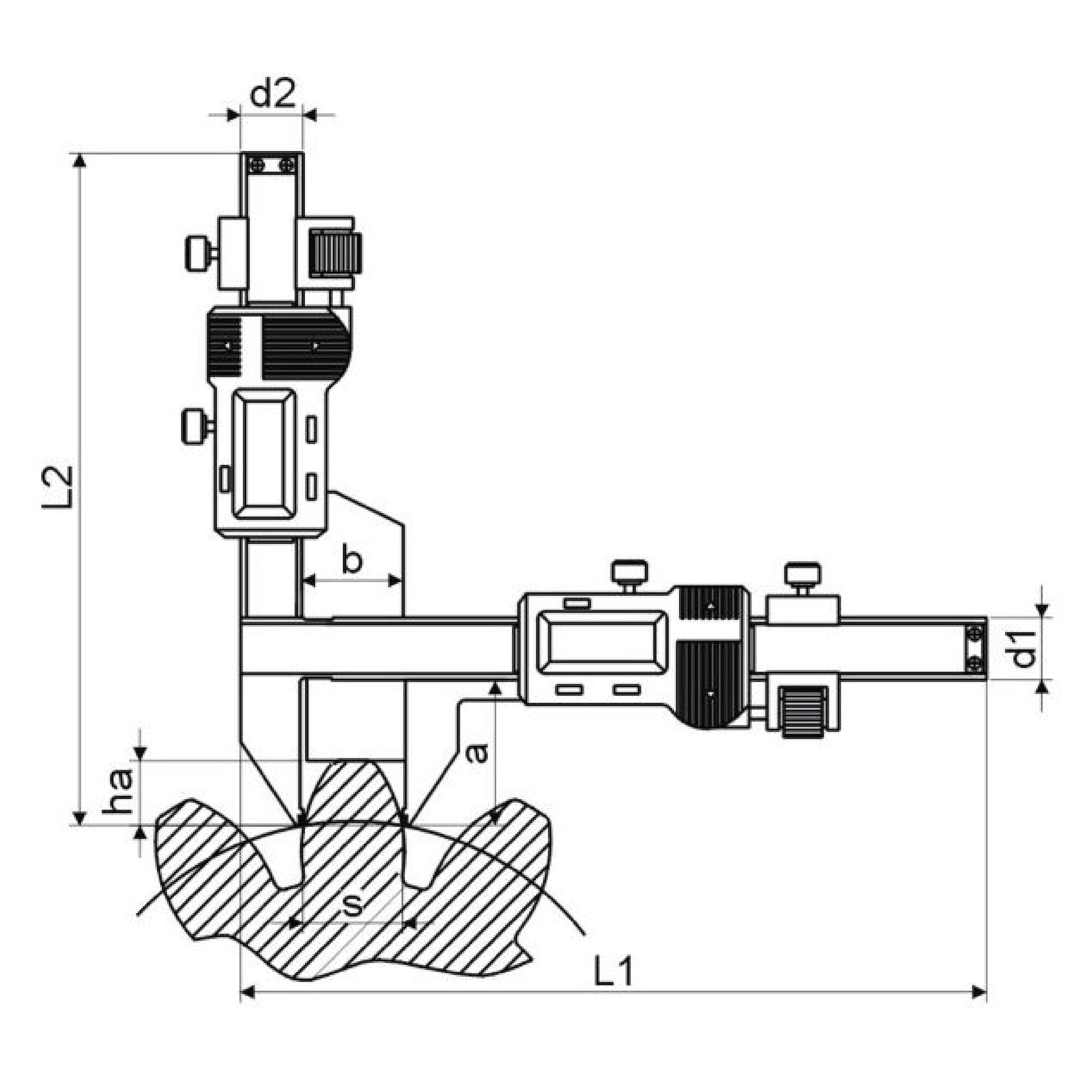 Digitaler Zahnweiten-Messschieber