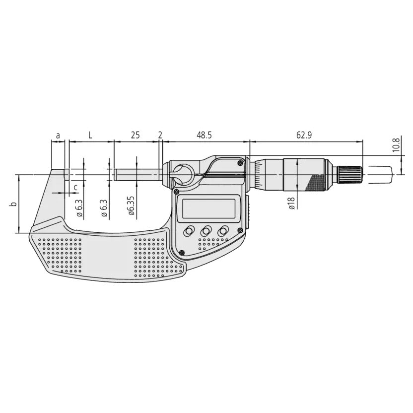 Mitutoyo digitale Bügelmessschraube Zeichnung