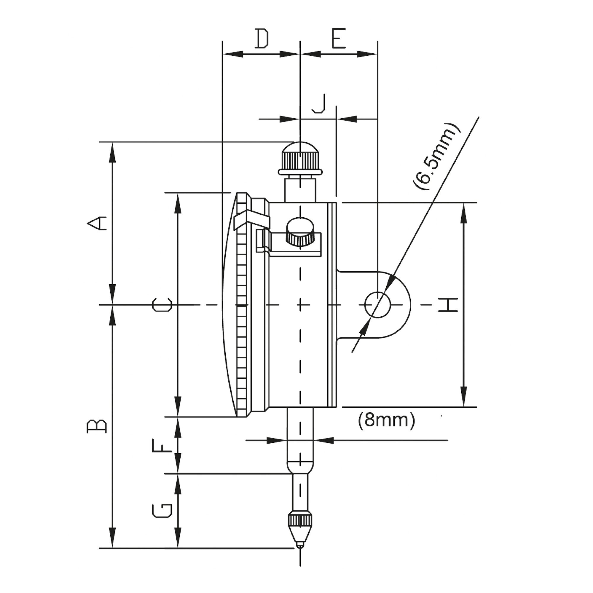 Präzisionsmessuhr Zeichnung