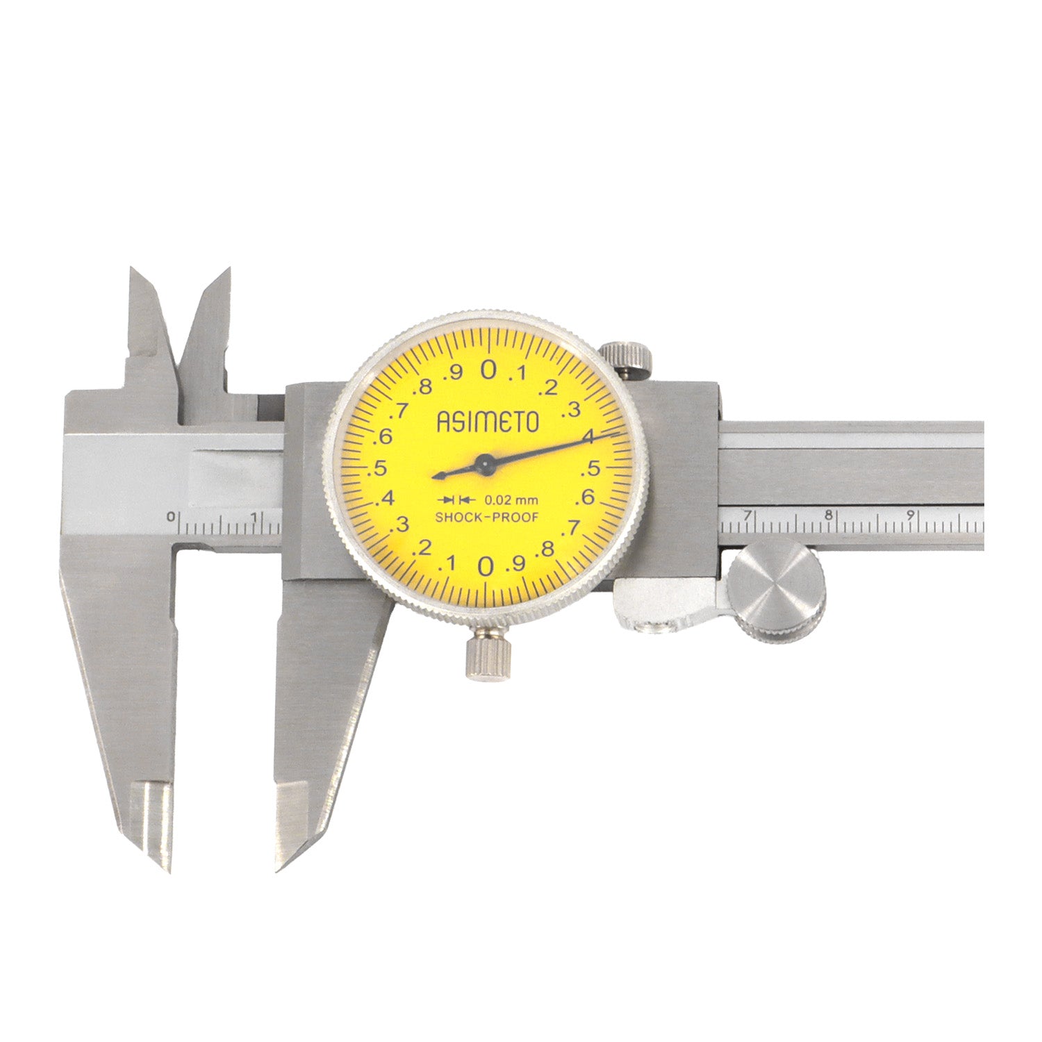 ASIMETO dial caliper with stainless steel case