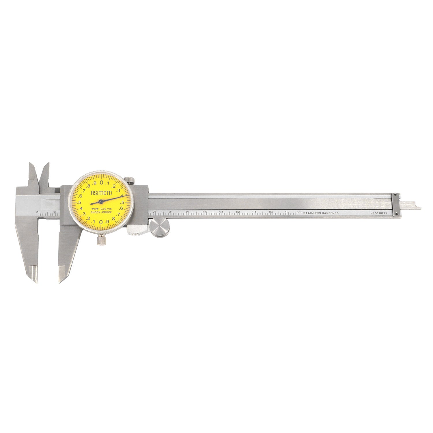 ASIMETO dial caliper with stainless steel case