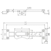 Digitaler Anbaumessschieber horizontal Zeichnung