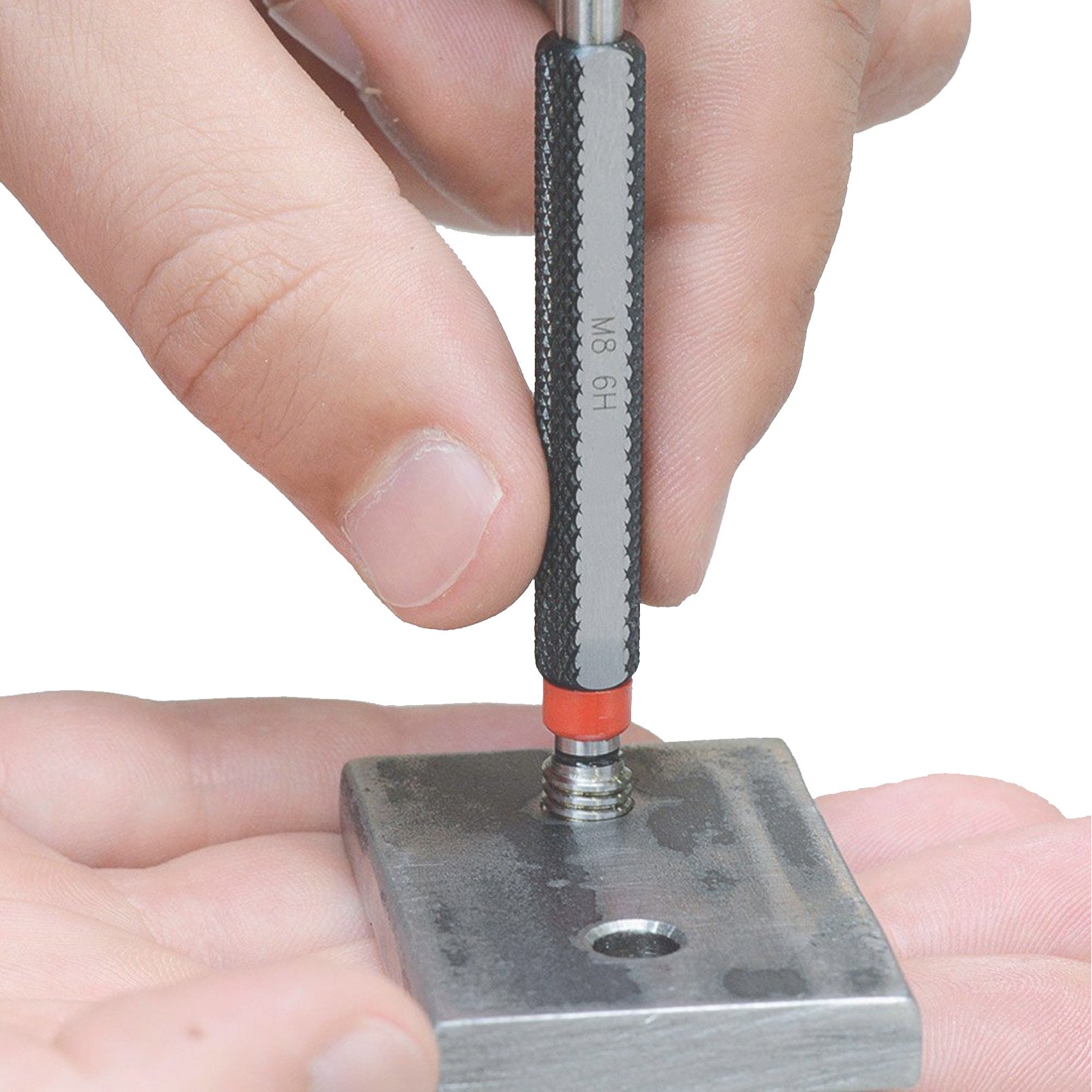 Prüfung eines Gewindes mit einem Gewinde-Grenzlehrdorn, Ausschussseite