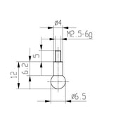 Messeinsätze mit Kugel, Durchmesser 6,5 mm - ASIMETO Germany