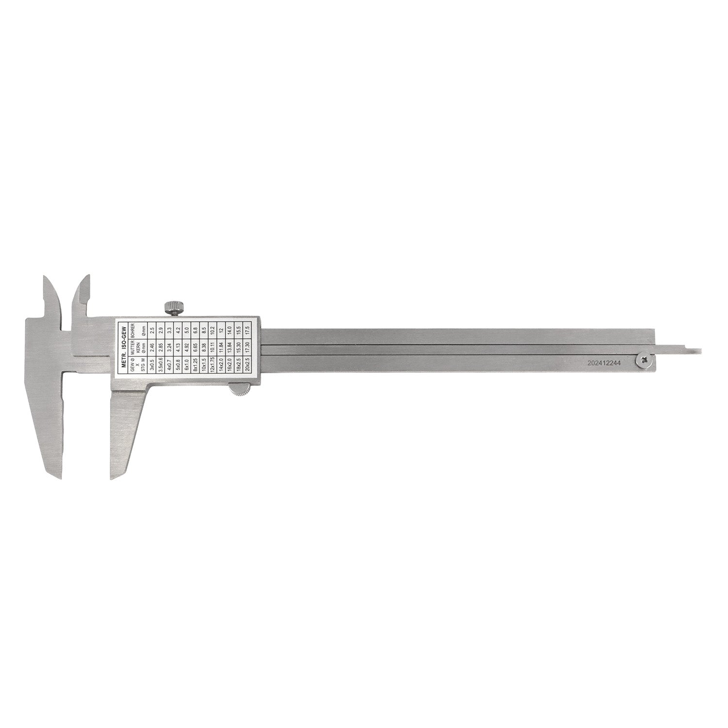 Advance caliper for left-handers