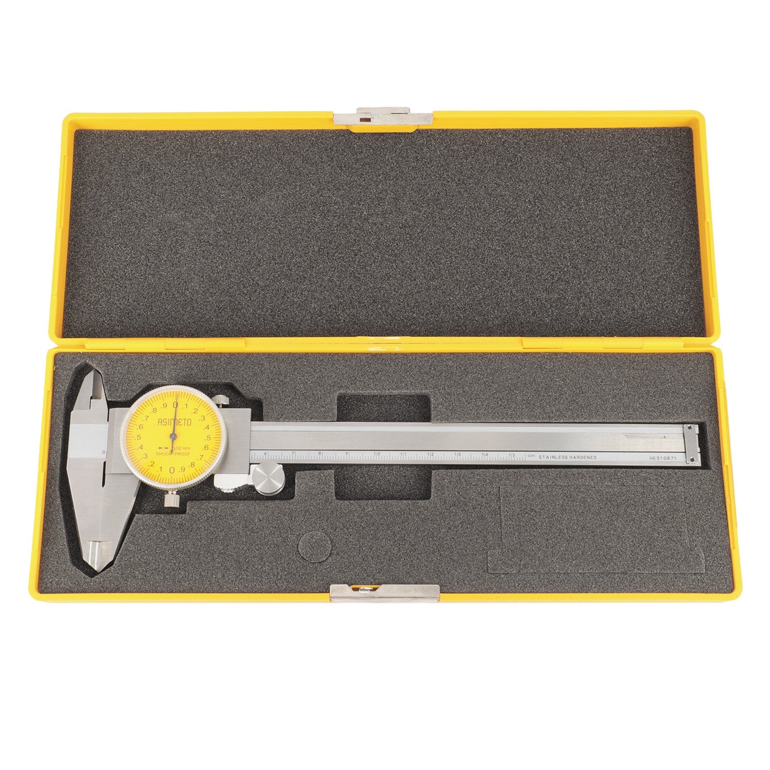ASIMETO dial caliper with stainless steel case